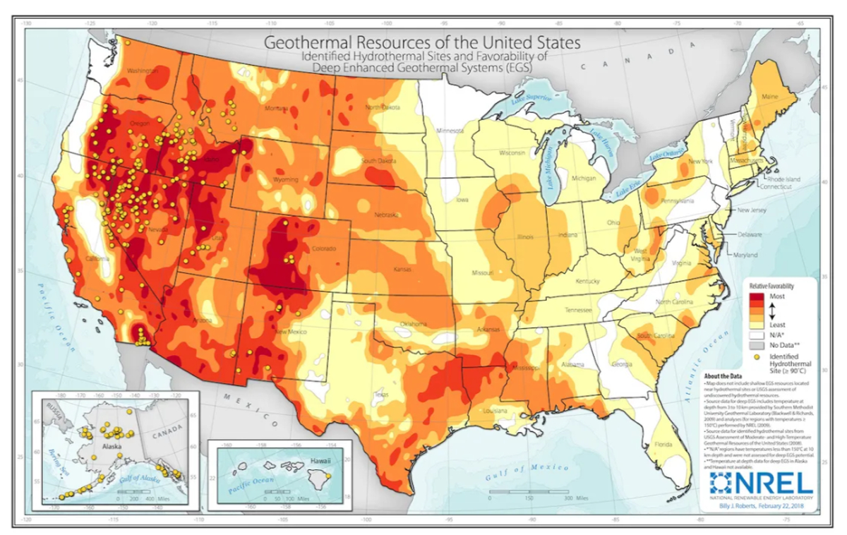 NREL geothermal US