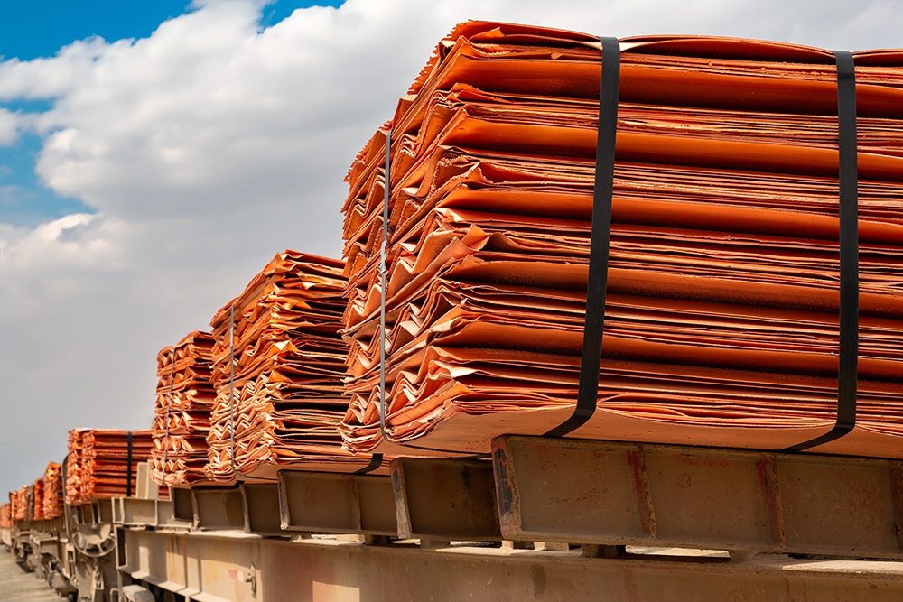 copper products stacked up