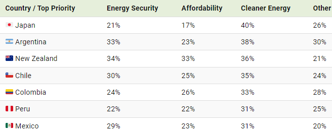 visualizing the top energy priorities of major countries visual capitalist 2