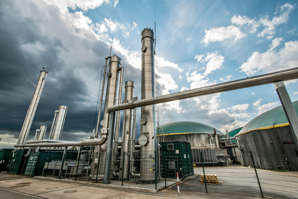 biogas plant with blower in foreground