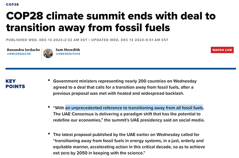 the lesson of fossil fuel advocates failure at cop 28 stop arguing to 0, start arguing to 100 alex epstein 1