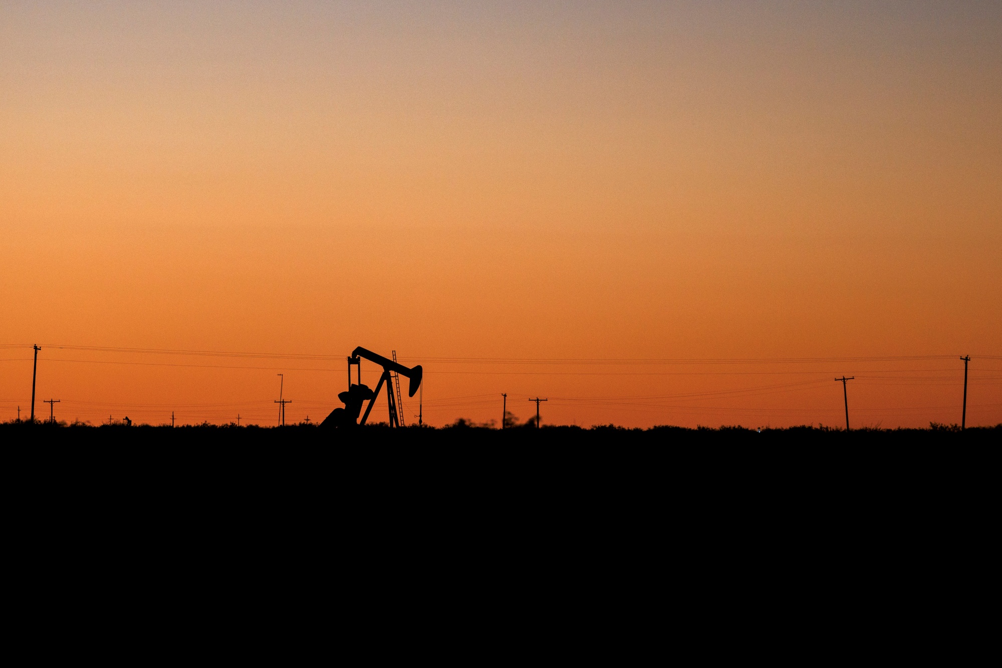 A Pioneer Natural Resources pumpjack near Midland, Texas, US.