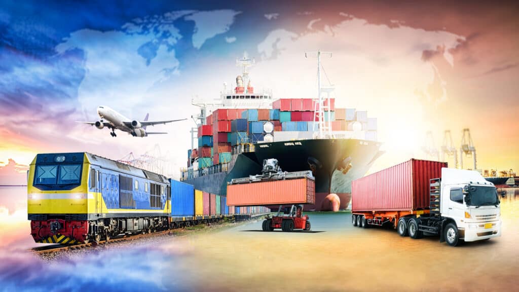 global-business-logistics-import-export-background-and-container