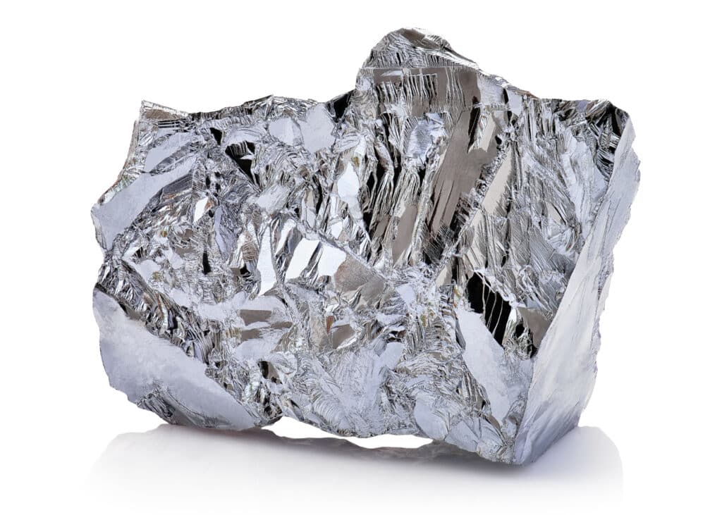 macro-shoot-of-piece-of-nickel-metal-ore-isolated-on-a-white-bac