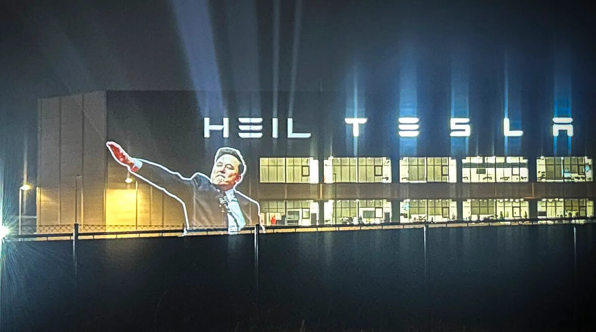 Tesla Musk salute